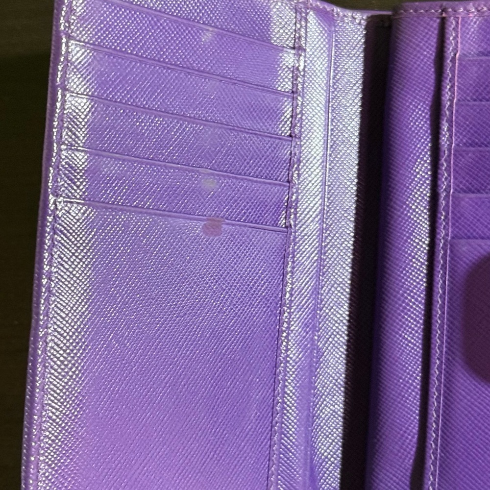 Prada Purple Saffiano Zip Wallet with Gold Logo - Picture 7 of 8